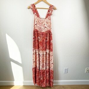 Lucca Couture desert rose tiered maxi dress Size XS